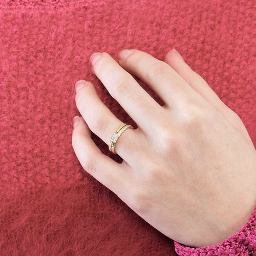 Bague 53 DINH VAN - Seventies - Bague en or jaune et diamants 58 Facettes DV0905-1-53