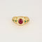 Bague 57 Bague godronnée en or jaune, diamants, émeraude et rubis synthétique 58 Facettes DV0915-1-57