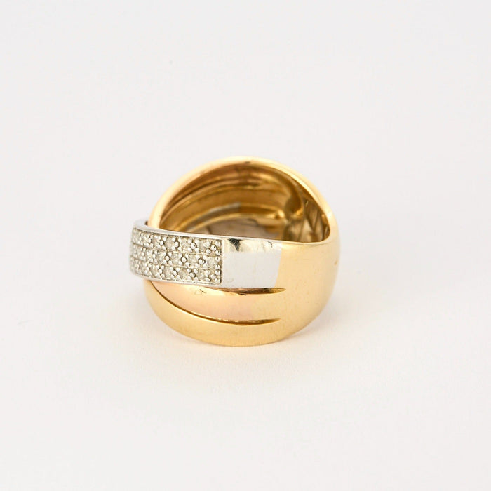 Bague 51.5 Bague ruban or jaune, or rose et or blanc, et diamants 58 Facettes DV3706-1-515-3