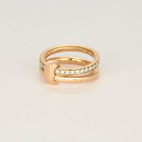 Bague 50 POMELLATO - Together - Bague or rose et diamants 58 Facettes DV10606-2-50-2
