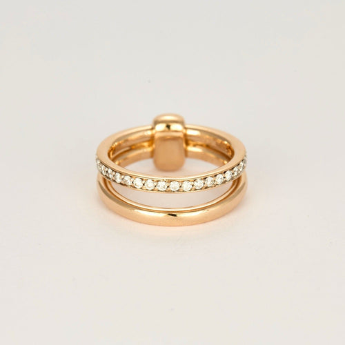 Bague 50 POMELLATO - Together - Bague or rose et diamants 58 Facettes DV10606-2-50-2