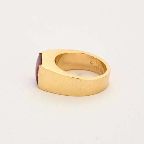 Bague 50 CARTIER - Tank - Bague or jaune et tourmaline rose 58 Facettes DV0922-1-50-5