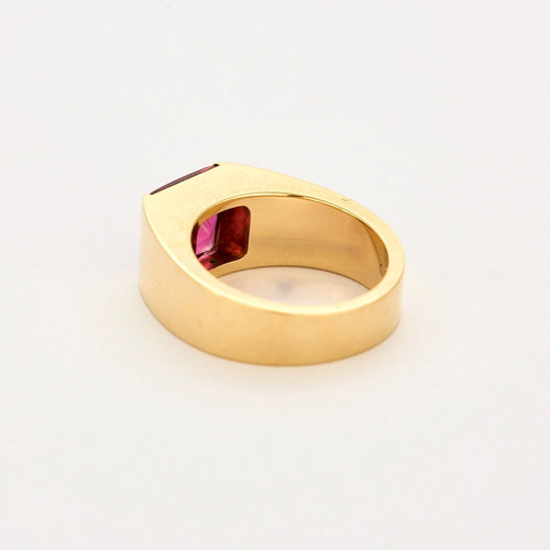 Bague 50 CARTIER - Tank - Bague or jaune et tourmaline rose 58 Facettes DV0922-1-50-5