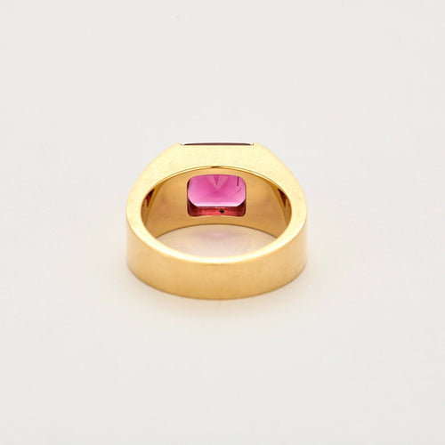 Bague 50 CARTIER - Tank - Bague or jaune et tourmaline rose 58 Facettes DV0922-1-50-5