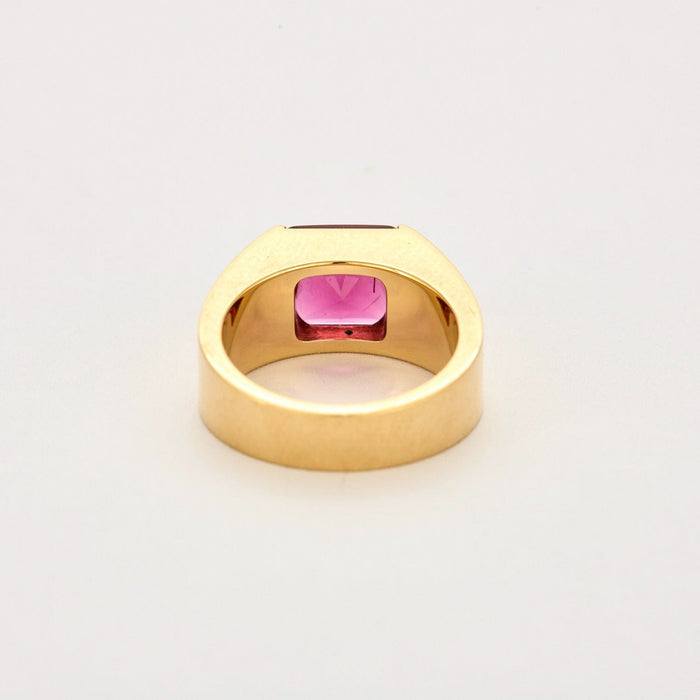 CARTIER - Tank - Bague or jaune et tourmaline rose