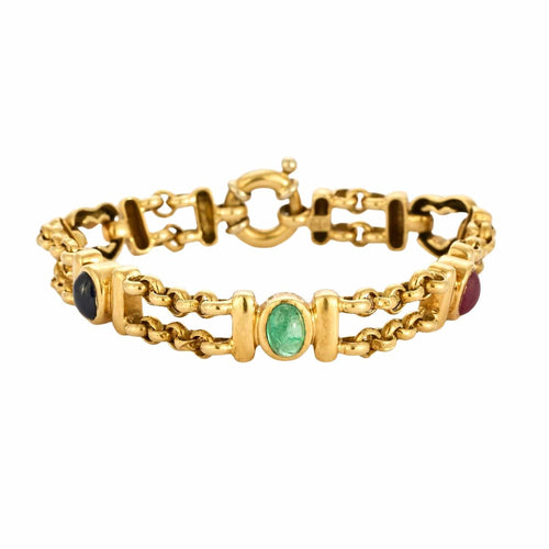 Bracelet Bracelet or jaune, saphir, rubis, émeraude 58 Facettes DV10865-2
