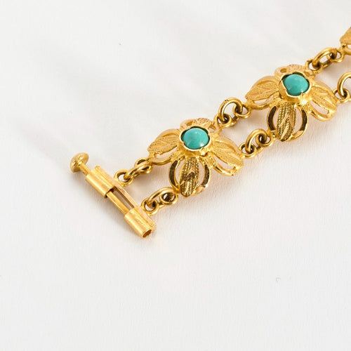Bracelet Bracelet or jaune et turquoise 58 Facettes DV10645-14