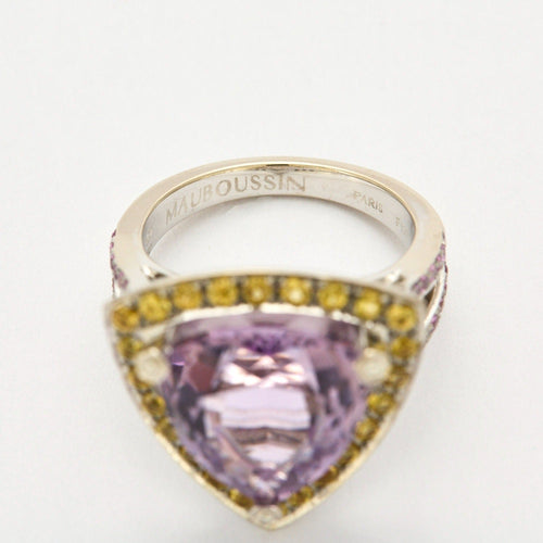 Bague 55 MAUBOUSSIN - Tellement Subtile - Bague or blanc, améthyste 58 Facettes DV0906-1-DV0882-1