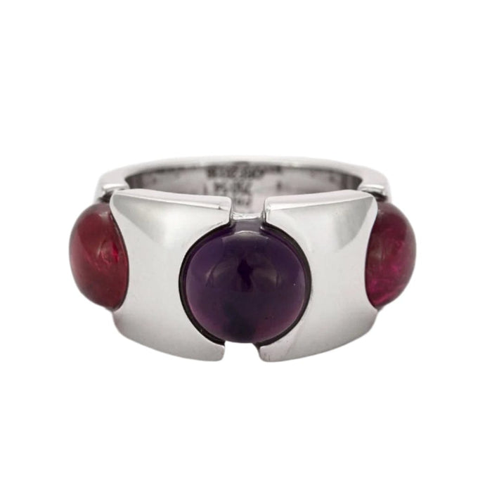 FRED - Taquine - bague en or blanc, améthyste, tourmalines