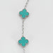 VAN CLEEF & ARPELS - Vintage Alhmabra - Collier or blanc et turquoise