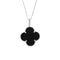 Collier VAN CLEEF & ARPELS / Magic Alhambra / Sautoir or blanc et onyx 58 Facettes