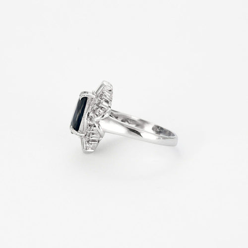 Bague 48 Bague en platine, saphir et diamants 58 Facettes DV11442-2