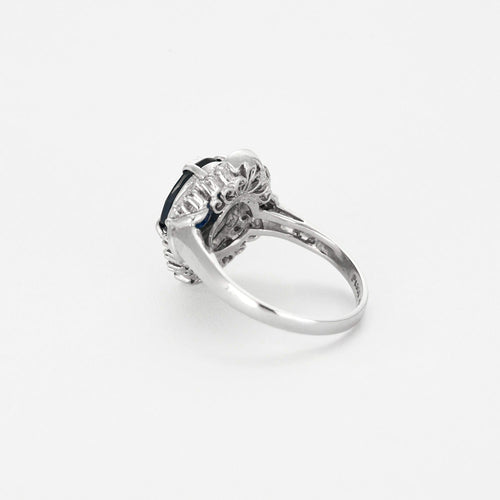Bague 48 Bague en platine, saphir et diamants 58 Facettes DV11442-2