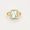 Bague 61 Bague or jaune et gris, diamants et aigue marine 58 Facettes DV9172-3-61-2