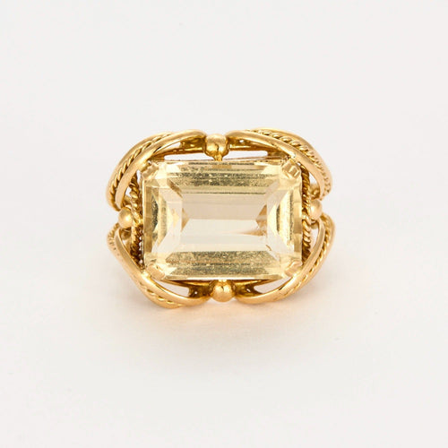 Bague 55 Bague en or jaune et citrine 58 Facettes DV11045-5-55