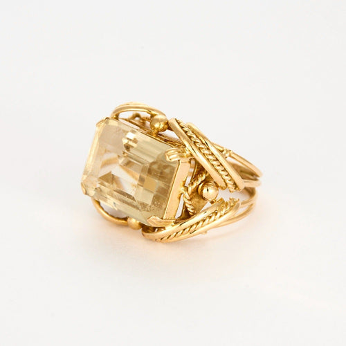 Bague 55 Bague en or jaune et citrine 58 Facettes DV11045-5-55