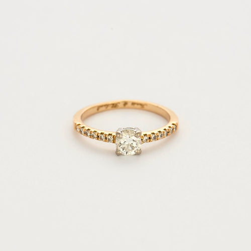 Bague 48 Bague solitaire or jaune et diamants 58 Facettes DV5464-1-48-2