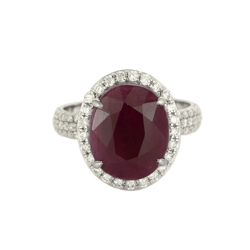 Bague 52 Bague en or gris et rubis et diamants 58 Facettes DV10063-1-52-1