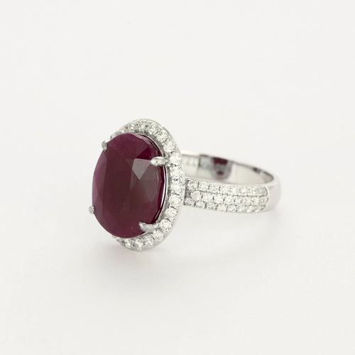 Bague 52 Bague en or gris et rubis et diamants 58 Facettes DV10063-1-52-1