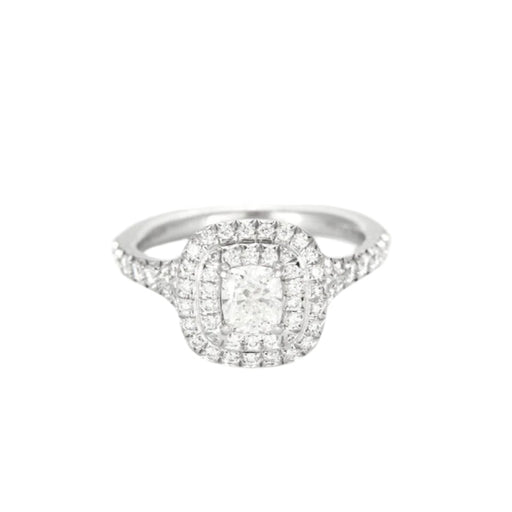 Bague 47 Tiffany & Co. Bague TIFFANY & CO - Bague Soleste Diamant taille coussin 58 Facettes DV9507-1-47-2