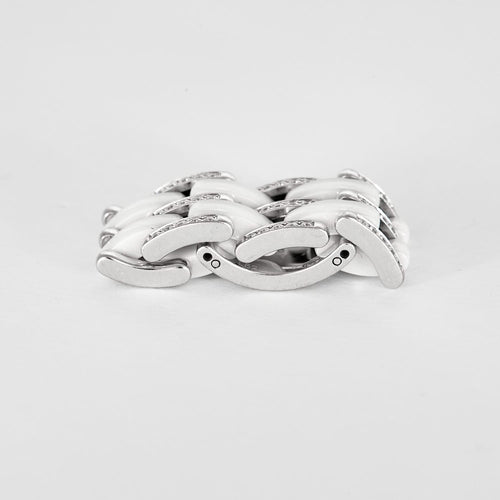 Bague 52 CHANEL - ULTRA - Bague céramique blanche, or gris et diamants. 58 Facettes DV11960-2-52-1