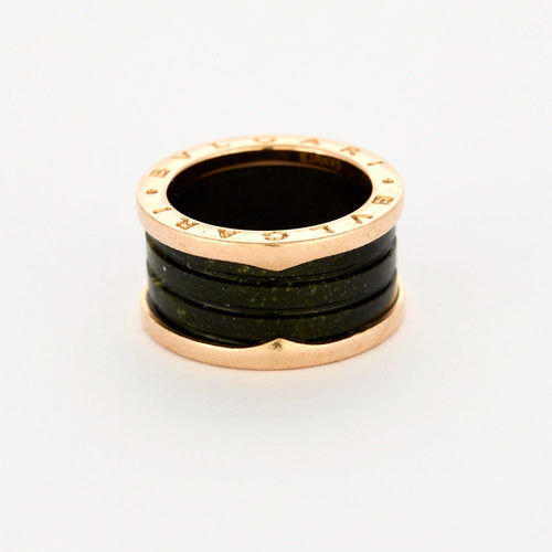 Bague 55 BULGARI - B ZERO - Edition spéciale- Bague en or rose et marbre vert 58 Facettes DV0964-1-DV0882-1