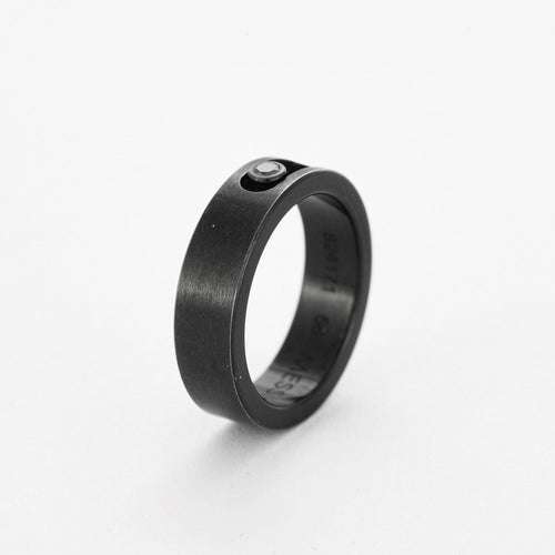Bague 56 MESSIKA - Bague Move en titanium noir et diamant noir 58 Facettes DV12249-2