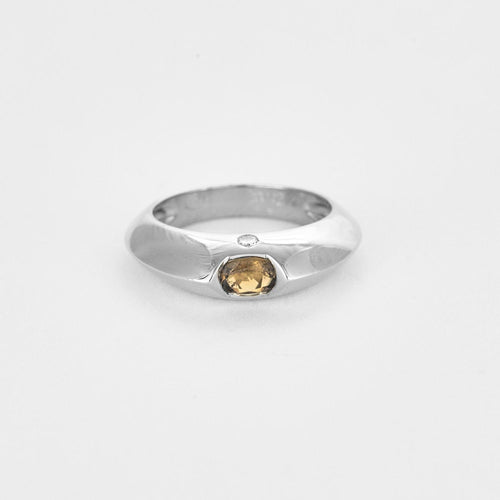 Bague 55 PIAGET - Biseau - Bague en or gris et citrine 58 Facettes DV12511-8-DV0882-1