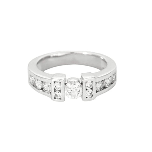 Bague 53 Bague Jonc en or gris et diamants 58 Facettes DV2004-11-53-10