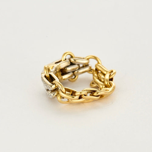 Bague 50 Pomellato - Bague souple en or jaune et or gris , diamants 58 Facettes DV0972-1