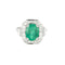 Bague 52 Bague en or gris , Emeraude de Colombie et diamants 58 Facettes DV11451-5-52-2