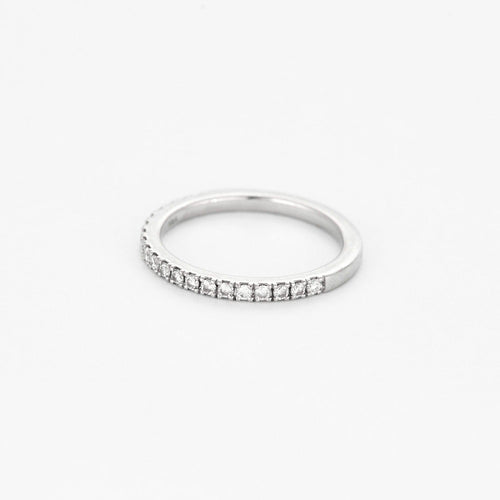 Bague 47.5 DE BEERS - Demie alliance en platine et diamants 58 Facettes DV0973-2-475-3