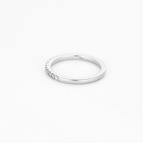Bague 47.5 DE BEERS - Demie alliance en platine et diamants 58 Facettes DV0973-2-475-3