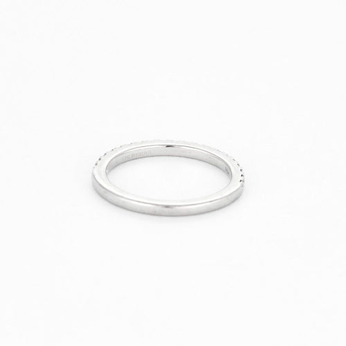 Bague 47.5 DE BEERS - Demie alliance en platine et diamants 58 Facettes DV0973-2-475-3