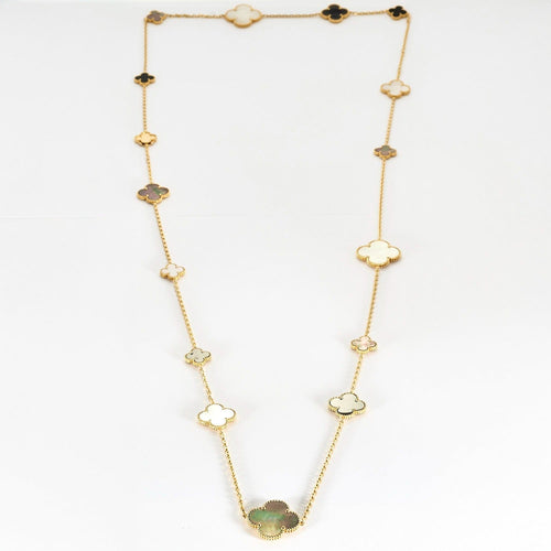 VAN CLEEF & ARPELS - Magic Alhambra - Collier Sautoir, or jaune, onyx et nacre