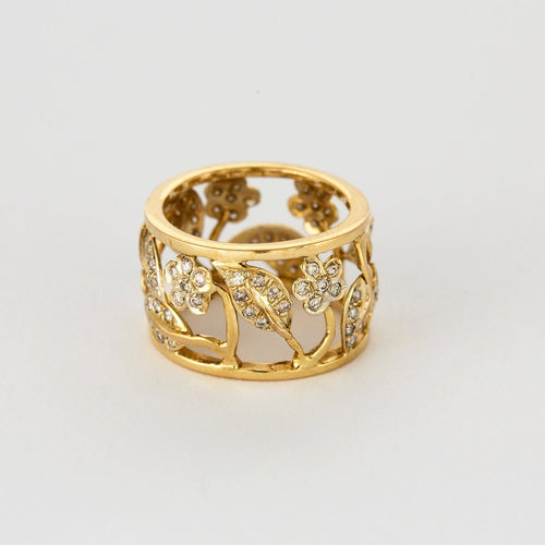 Anneau or jaune et diamants