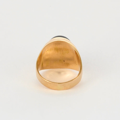 Bague 49 Bague chevalière en or jaune et saphir étoilé 58 Facettes DV5390-13-49-2