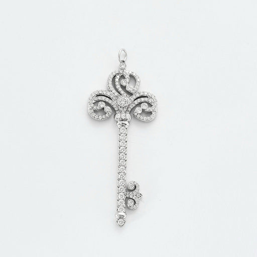Pendentif TIFFANY - Fleur de lys - Pendentif Clef platine et diamants 58 Facettes DV0707-3