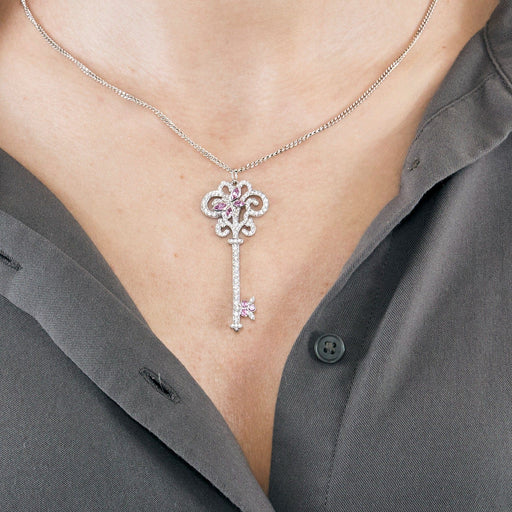 Pendentif TIFFANY & Co - Pendentif  clef "dragon fly" platine, diamants, saphir 58 Facettes DV0707-4