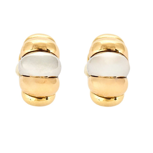 Boucles d'oreilles Boucles d'oreilles en or jaune et gris godronnés 58 Facettes DV0463-14