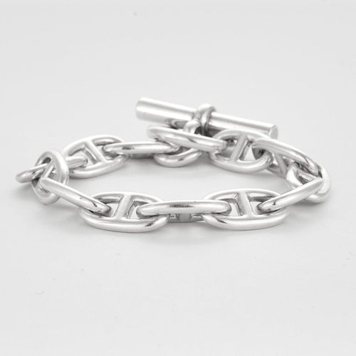 Bracelet HERMES - Bracelet chaîne d'ancre en argent, grand modèle 58 Facettes DV0981-1