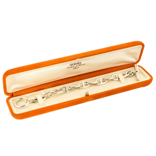Bracelet HERMES - Bracelet chaîne d'ancre en argent, grand modèle 58 Facettes DV0981-1