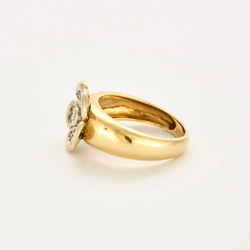 Bague 55 Bague "Fleur" or jaune, or gris et diamants 58 Facettes DV11262-7-DV0882-1