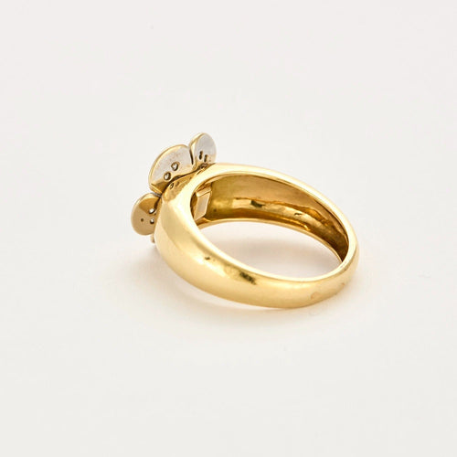 Bague 55 Bague "Fleur" or jaune, or gris et diamants 58 Facettes DV11262-7-DV0882-1