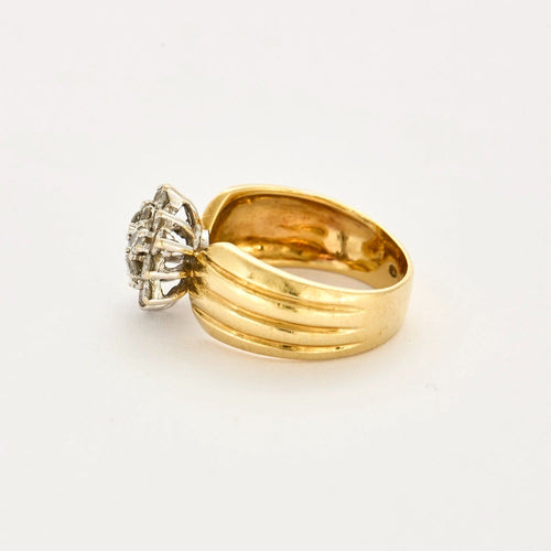 Bague 54 Bague en or jaune, or gris et diamants 58 Facettes DV11262-8-54-3