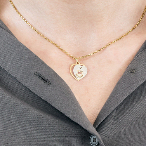 Pendentif Médaille sentimentale en or jaune et or gris 58 Facettes DV11262-10