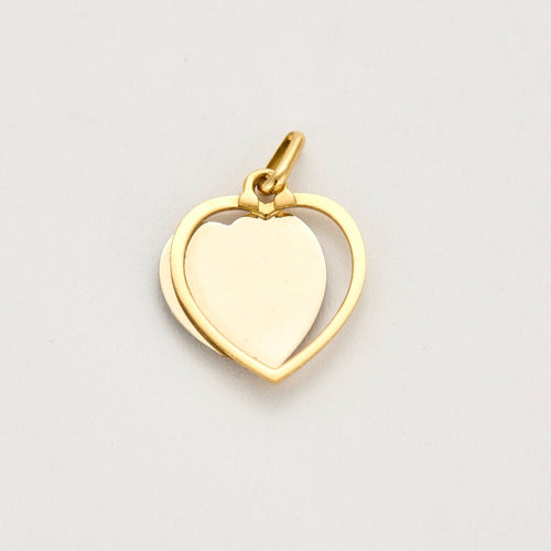 Pendentif Médaille sentimentale en or jaune et or gris 58 Facettes DV11262-10