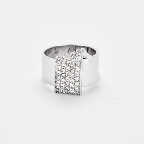 Bague 54 Bague moderniste en or gris et diamants 58 Facettes DV12321-3-54-3