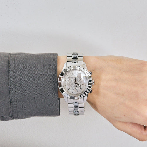 Montre DIOR - Montre chronographe Dior modèle Christal « CD114313 » en acier et diamants, Mouvement Quartz 58 Facettes DV0947-3
