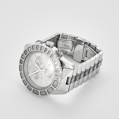 Montre DIOR - Montre chronographe Dior modèle Christal « CD114313 » en acier et diamants, Mouvement Quartz 58 Facettes DV0947-3
